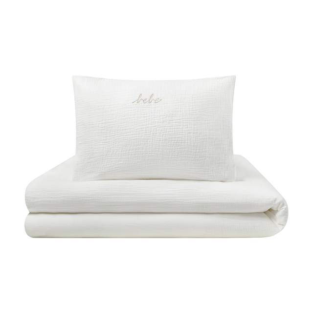 Gauze 3 Piece Crib Set in Pouch White