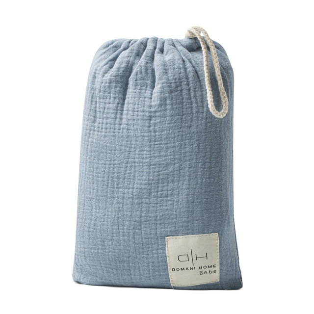 Gauze 3 Piece Crib Set in Pouch Blue
