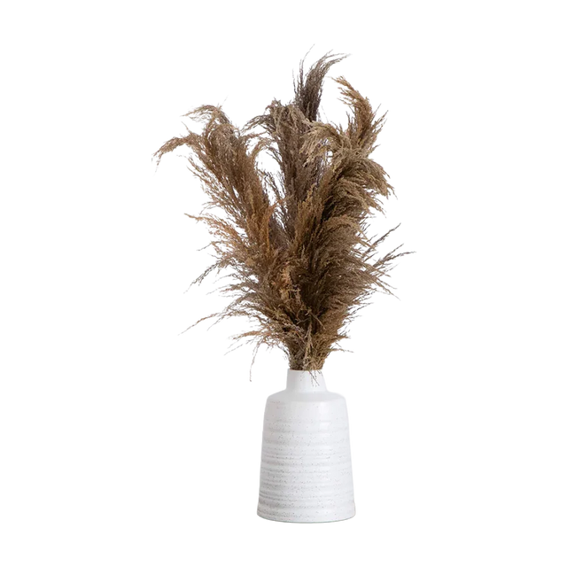 30" Desert Whisper - Dried Natural Pampas in Ceramic Vase