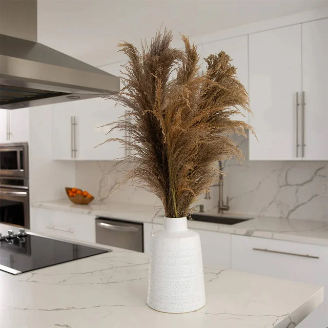 30" Desert Whisper - Dried Natural Pampas in Ceramic Vase