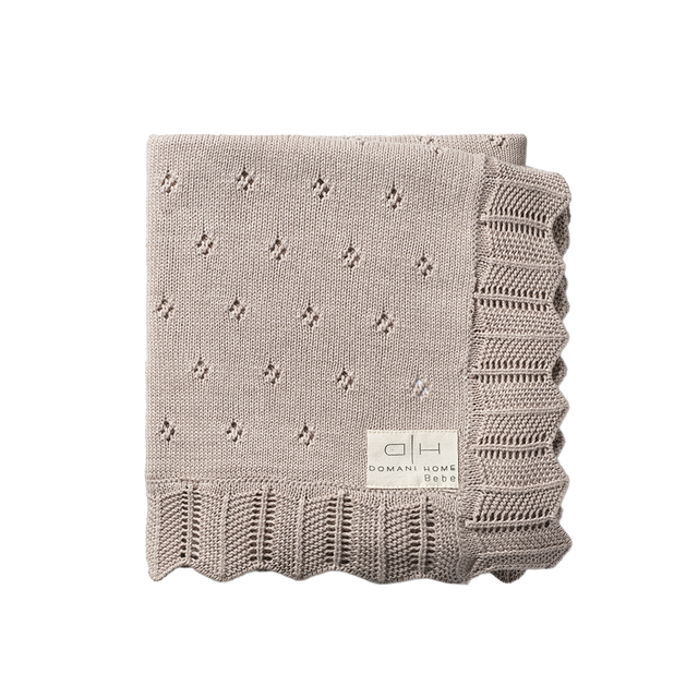 Scalloped Pointelle Blanket Blush Pink