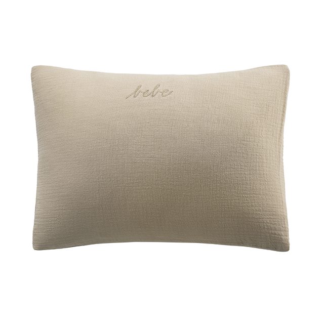 Gauze Linen Bebe Boudoir Sham Taupe