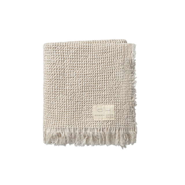 Waffle Muslin Baby Blanket Cream