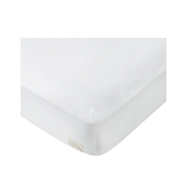 Gauze 3 Piece Crib Set in Pouch White