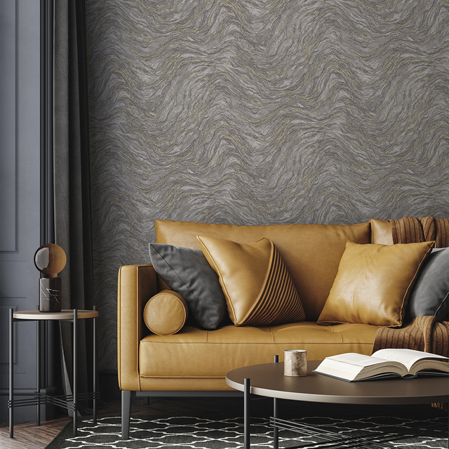 Amalfi Wallpaper Silver Onyx