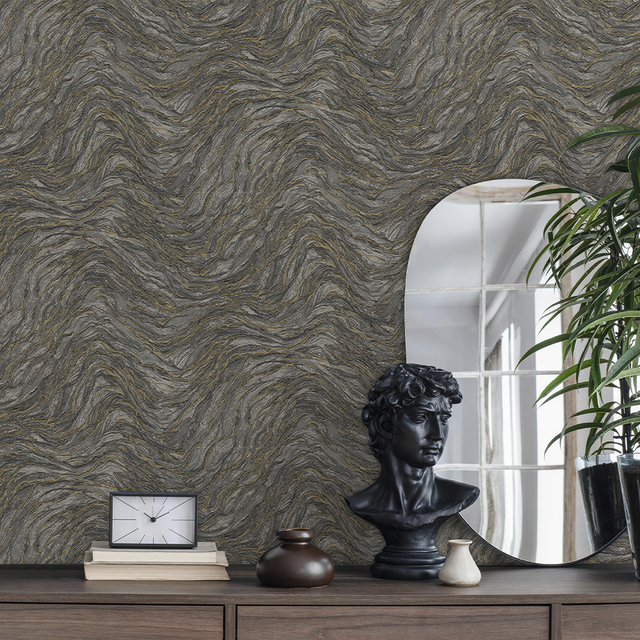 Amalfi Wallpaper Smoke Onyx