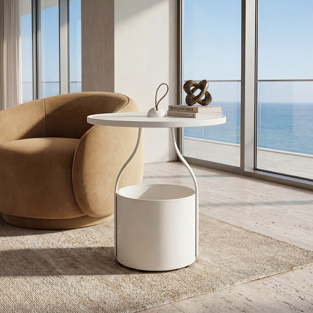 Ariel Side Table Cream