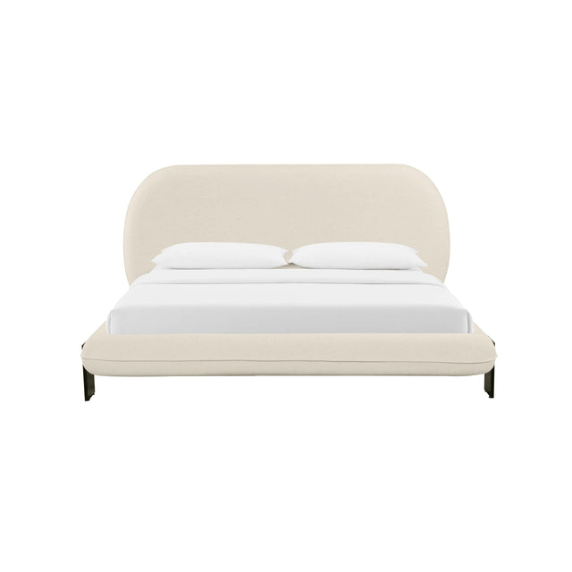 Stellar Off White Fabric Queen Bed