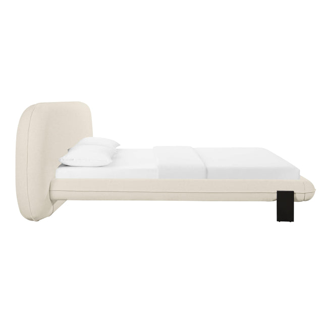 Stellar Off White Fabric Queen Bed