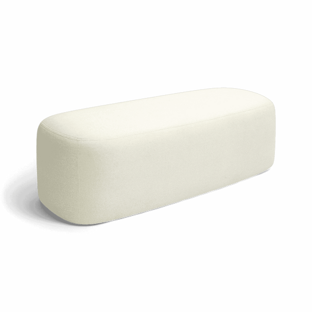 Quill Off White Faux Mohair Bench