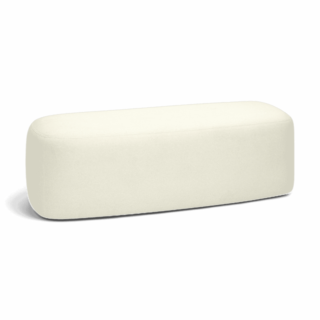 Quill Off White Faux Mohair Bench