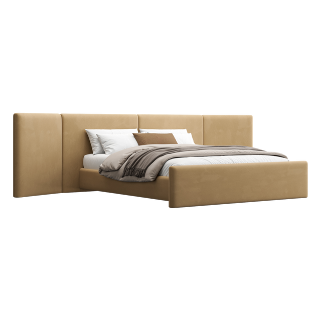Apogee Bed Camel Velvet