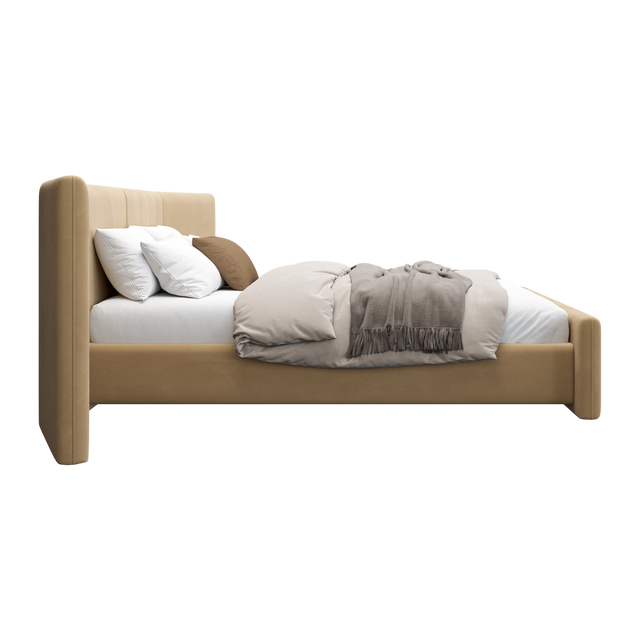 Apogee Bed Camel Velvet
