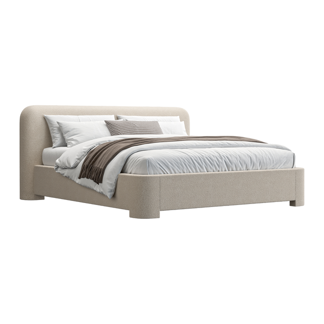 Elora Bed Greige Boucle