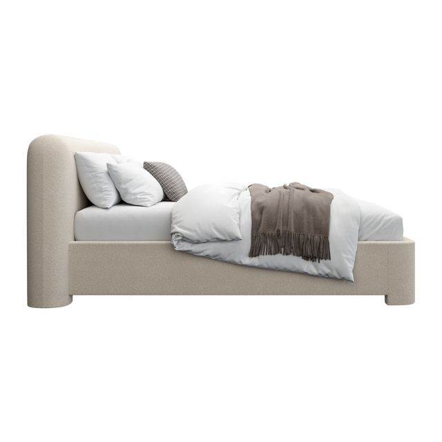 Elora Bed Greige Boucle