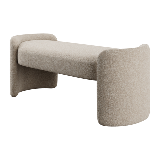 Elora Bench Greige Boucle