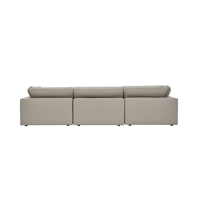 Bloom Leather 3-Piece Modular Sofa Mocha