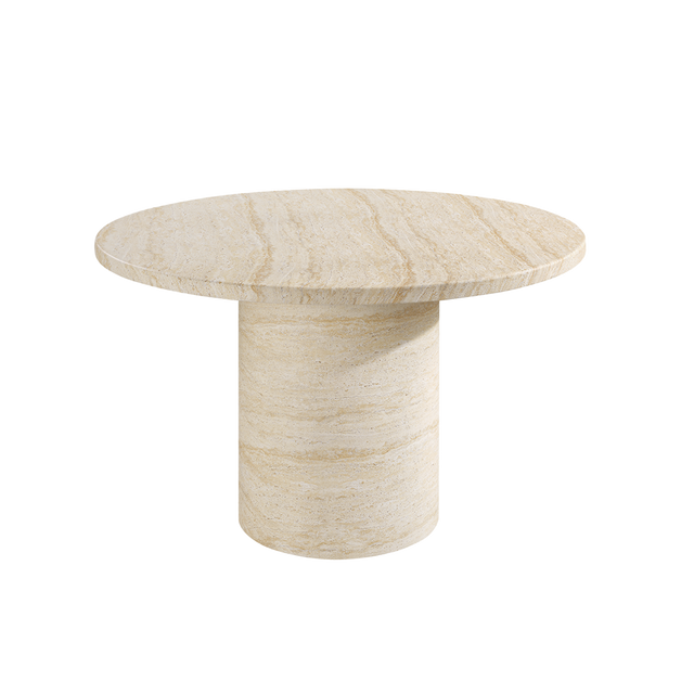 Bloom Round Dining Table Travertine