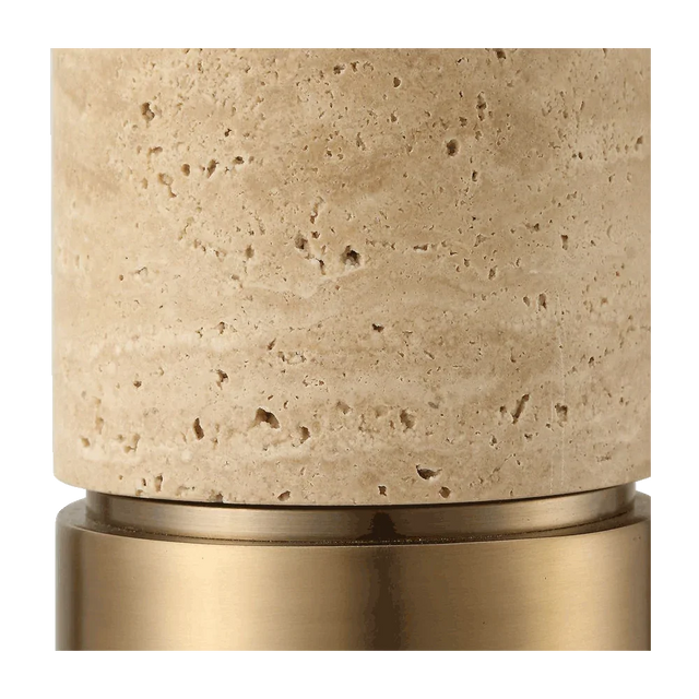 Bravertine Floor Lamp Gold & Travertine