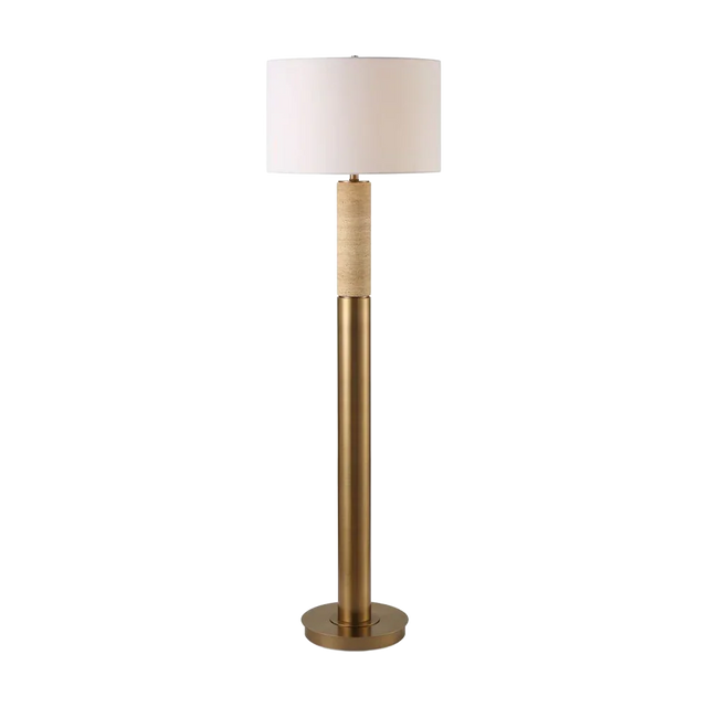 Bravertine Floor Lamp Gold & Travertine