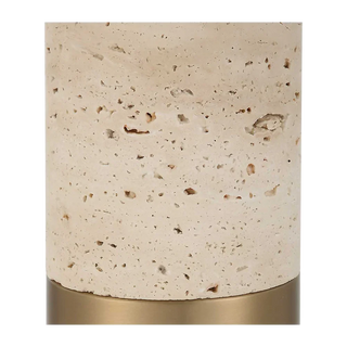 Bravertine Table Lamp Gold & Travertine