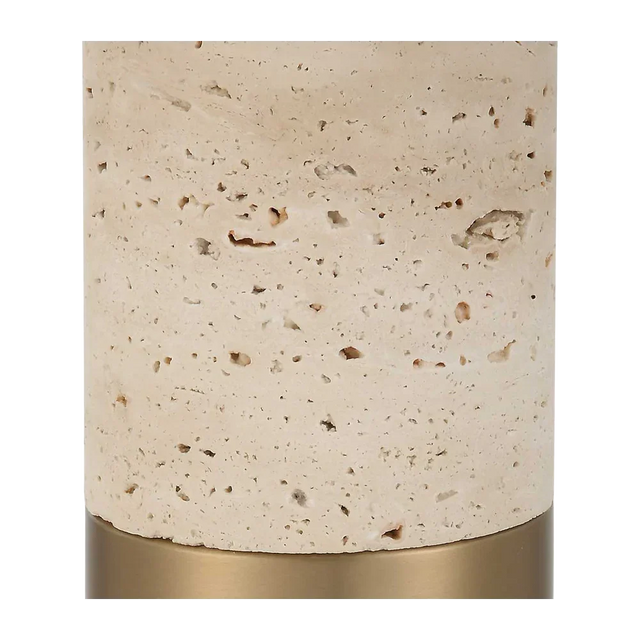 Bravertine Table Lamp Gold & Travertine