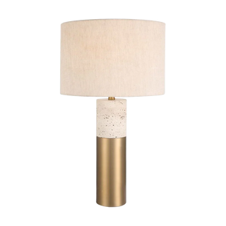 Bravertine Table Lamp Gold & Travertine