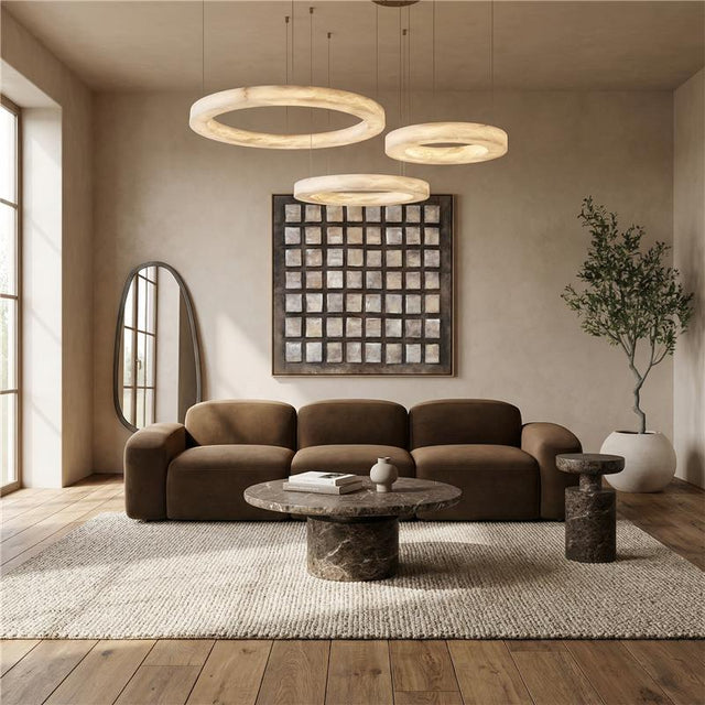 Brunello 3-Piece Sofa Brown Velvet