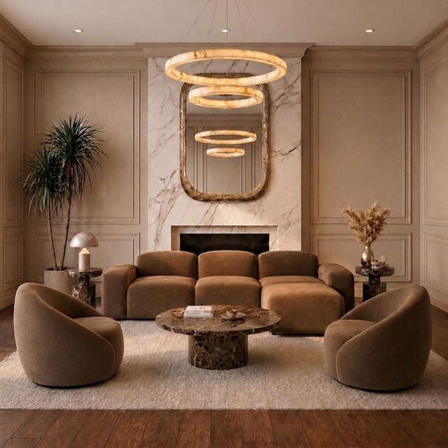 Brunello Sectional Sofa Brown Velvet