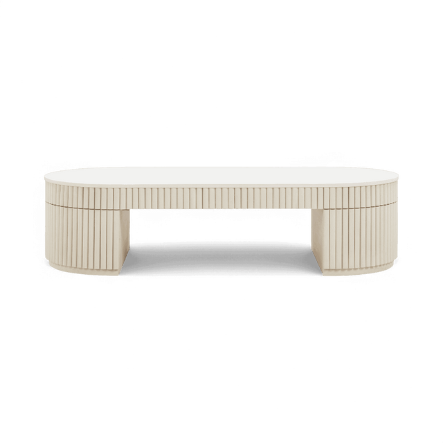 Loom Off White Oval Coffee Table