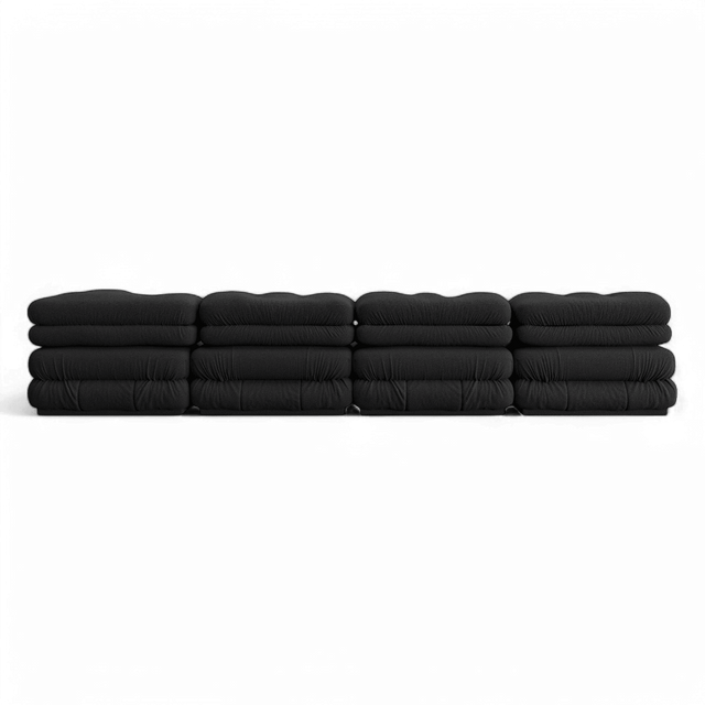 Cloud Sectional Sofa Black Boucle | Modani x The Kooples Limited Edition