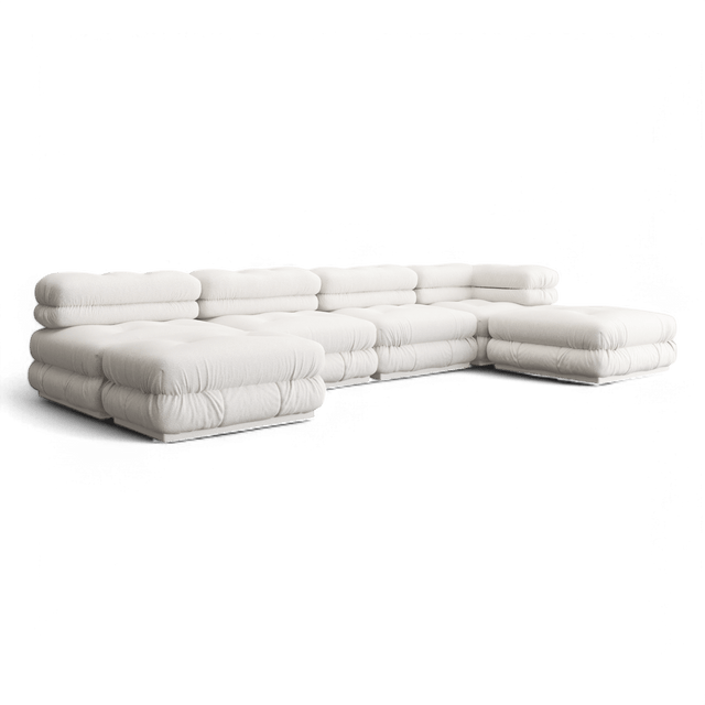 Cloud Sectional Sofa White Boucle | Modani x The Kooples Limited Edition