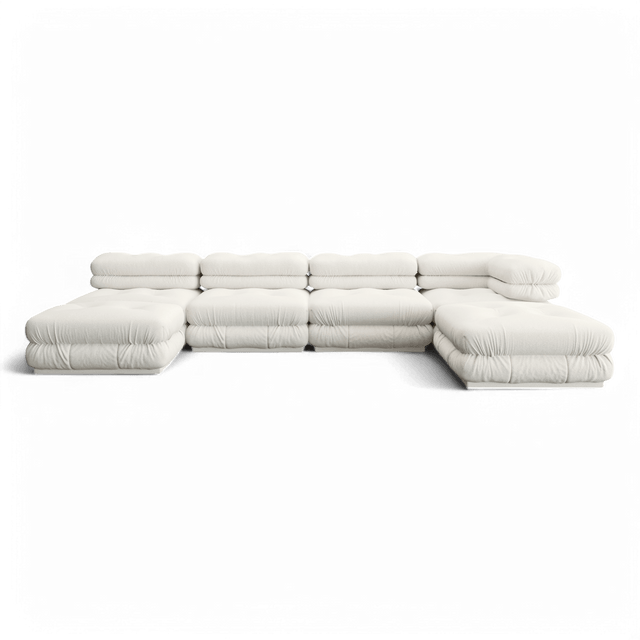 Cloud Sectional Sofa White Boucle | Modani x The Kooples Limited Edition