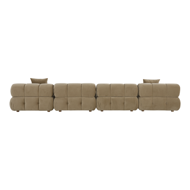 Forma Large Sectional Sofa Camel Velvet