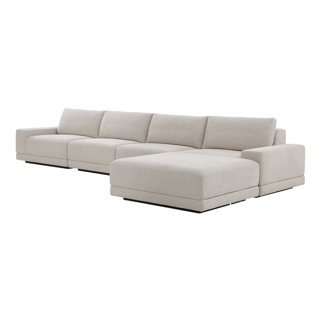 Torino 4-Piece Sofa & Ottoman Beige