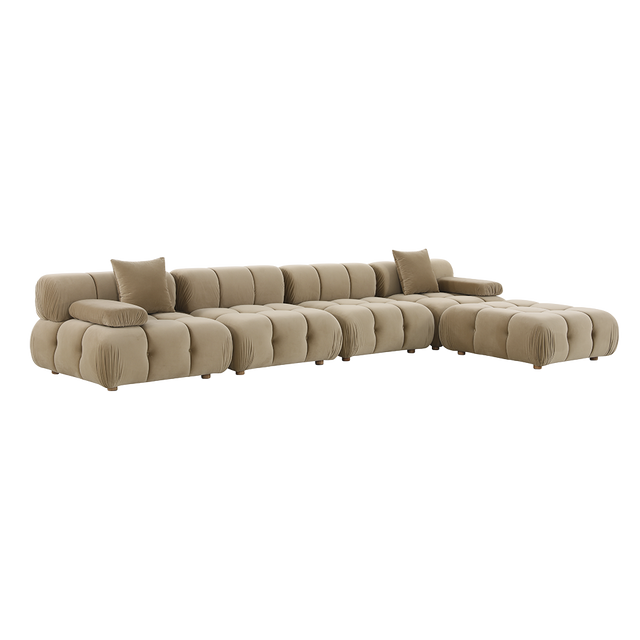 Forma Large Sectional Sofa Camel Velvet