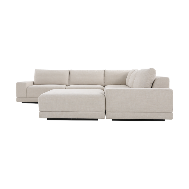 Torino Corner Sectional & Ottoman Beige