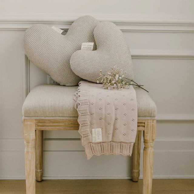 Taupe Heart Pillow