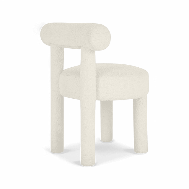 Arch Off White Boucle Dining Chair