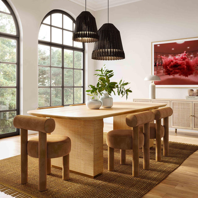 Arch Camel Velvet Dining Chair