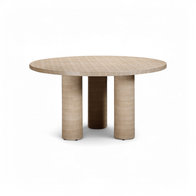 Orbit Travertine Indoor / Outdoor Round Dining Table