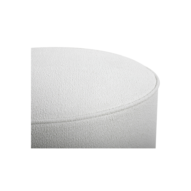 Elora Ottoman White Boucle