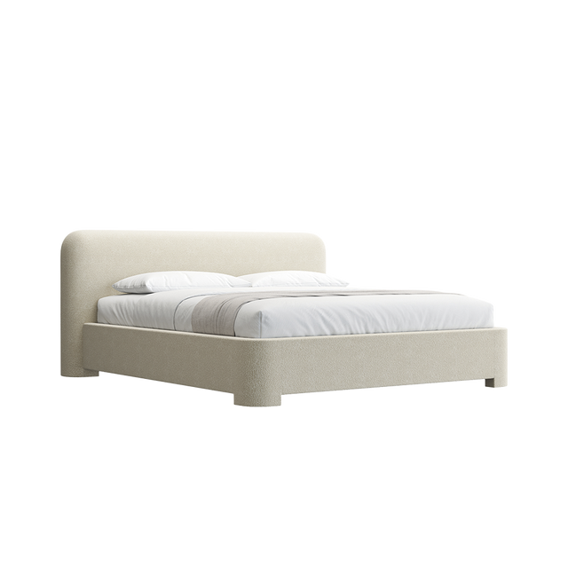 Elora Bed Greige Boucle