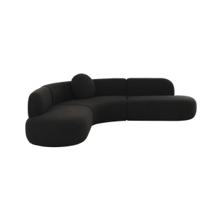 Horizon Sectional Sofa Black Boucle