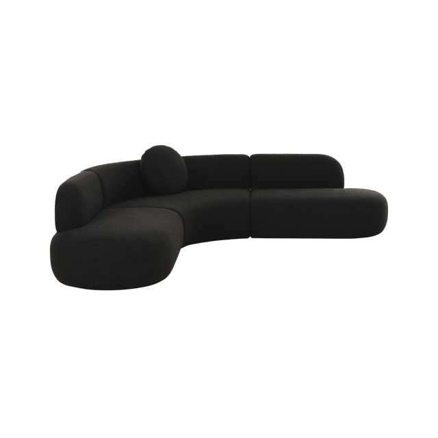 Horizon Sectional Sofa Black Boucle