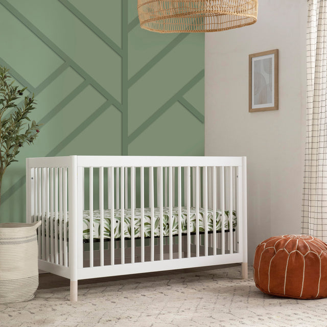 Gelato 4-in-1 Convertible Crib with Toddler Bed Conversion Kit - White / Washed Natural