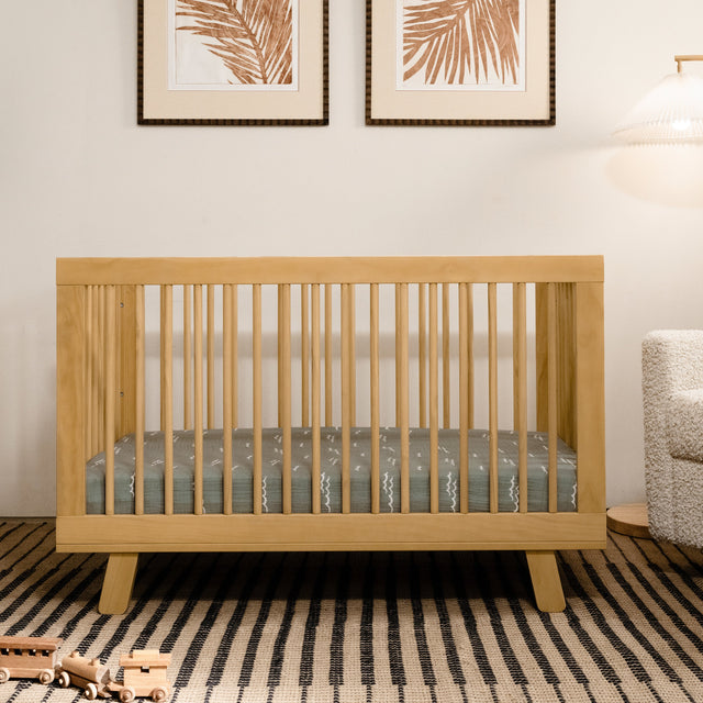 Hudson 3-in-1 Convertible Crib with Toddler Bed Conversion Kit - Honey