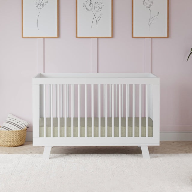 Hudson 3-in-1 Convertible Crib with Toddler Bed Conversion Kit - White