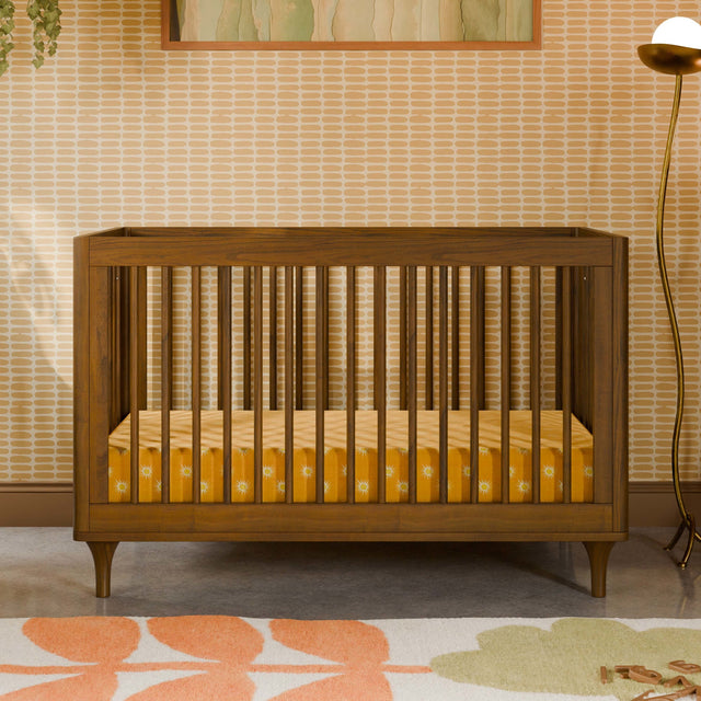 Lolly 3-in-1 Convertible Crib with Toddler Bed Conversion Kit - Natural Walnut