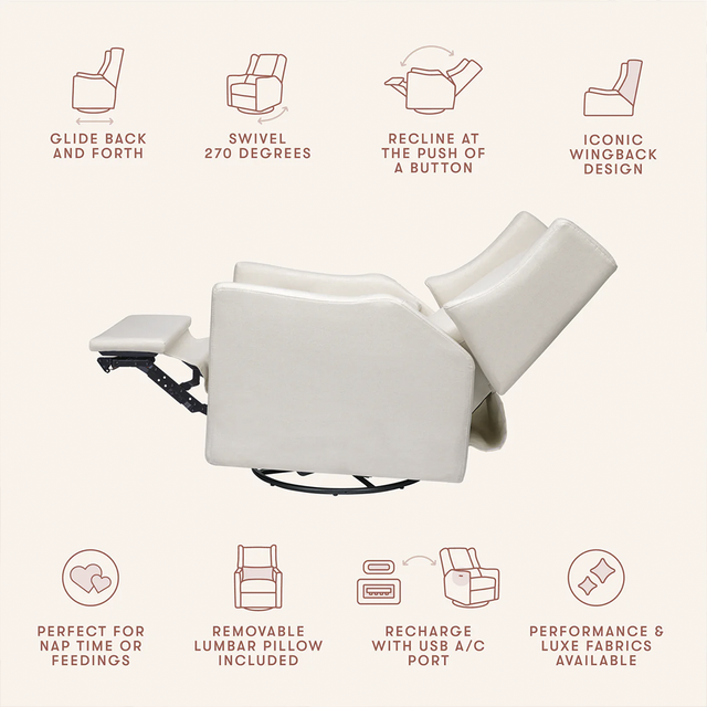 Kiwi Electronic Recliner and Swivel Glider with USB Port
